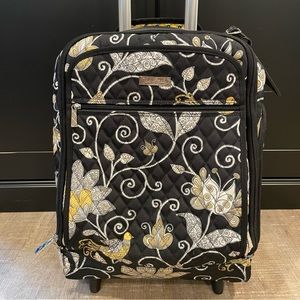 Vera Bradley Yellow Bird RETIRED rolling luggage carry on